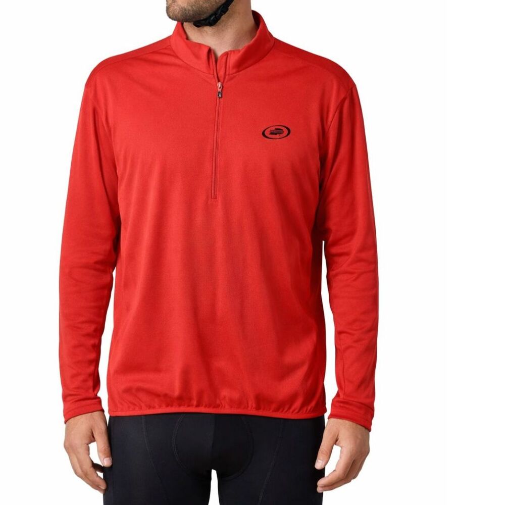Performance Bike Mens XL Jersey Red LS Lightweight Workout Top ThermaBreatH20